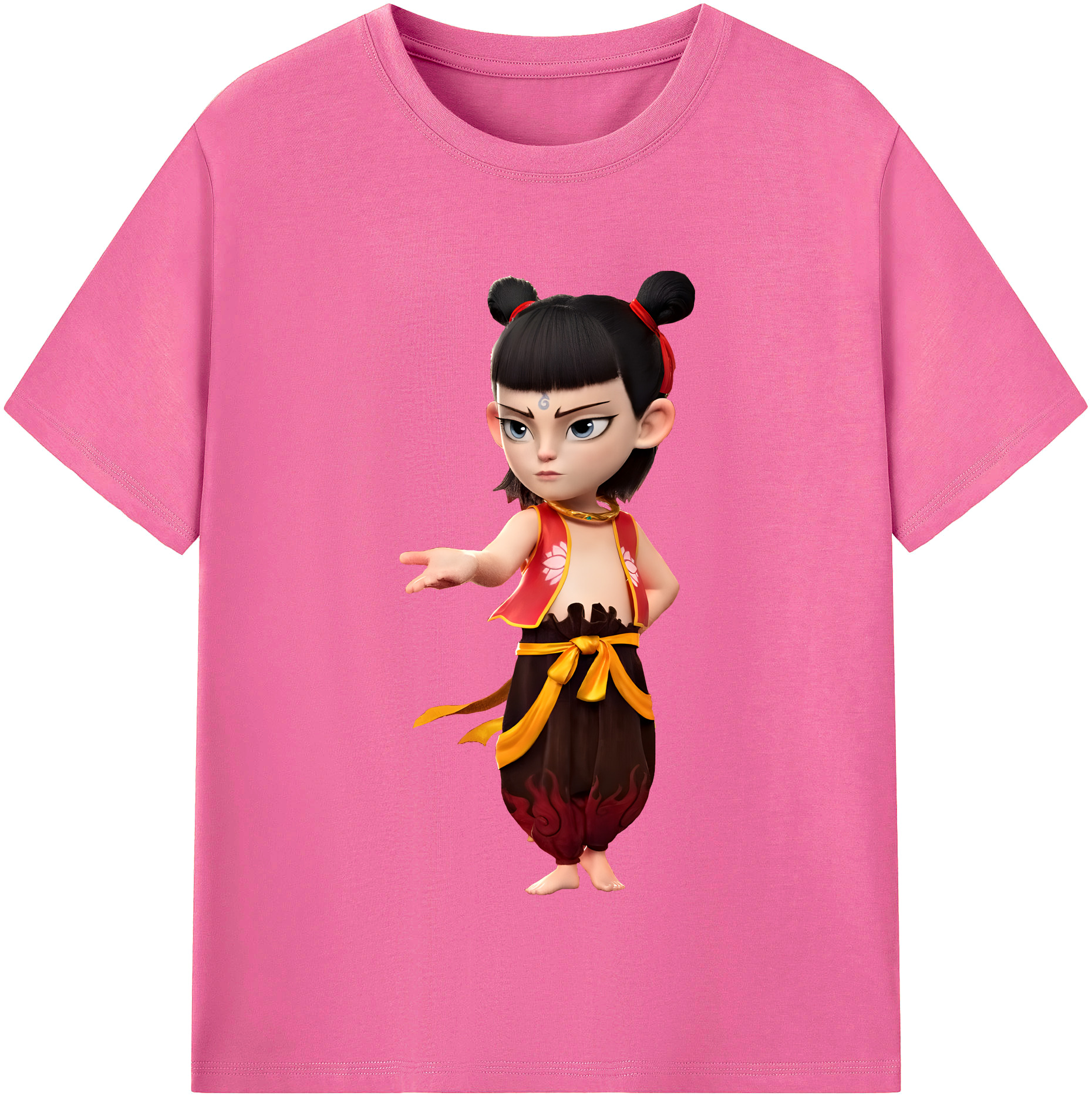 （画像用） Ne Zha 2 ナタ 魔童の大暴れ レディースカジュアルプリントTシャツ（綿100％）